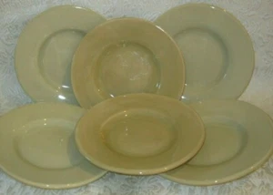 Set of 6 ~ Pottery Barn SAUSALITO Light Green/Taupe 9.75" Salad Plate ~ VGUC - Picture 1 of 6