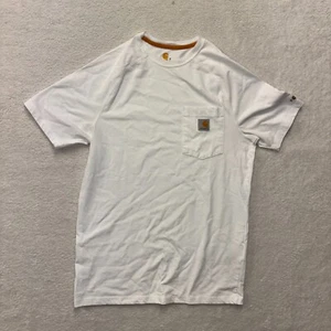 Camisa Carhartt Para Hombres Pequeña Fuerza Blanca Bolsillo Camiseta Ropa de Trabajo Informal Manga Corta - Imagen 1 de 6