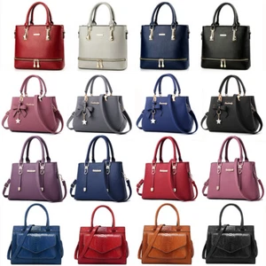 Women Lady Leather Handbag Shoulder Bag Crossbody Satchel Messenger Purse Tote - Picture 1 of 32