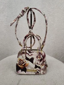 Betsey Johnson Women Purse Small Cream Floral Faux Leather Crossbody Handbag - Picture 1 of 22