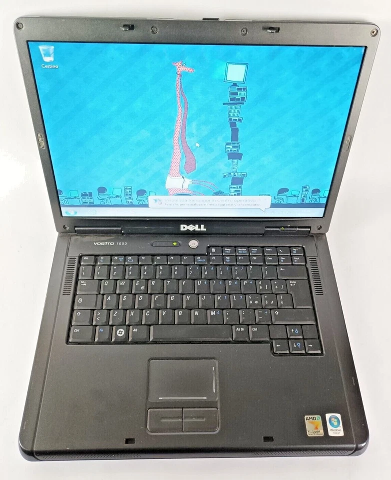 Dell Vostro 1000 Turion 64 X2 TL-60 2gb ram 80gb hdd DVD SD Windows 7 Pro - Immagine 1 di 4
