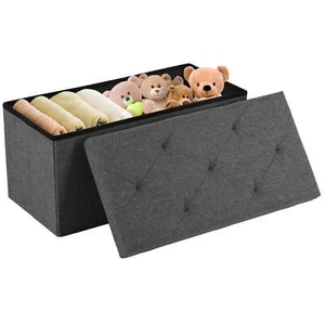 30 Inches Folding Storage Ottoman Bench, Storage Chest, Foot Rest Stool, - Picture 1 of 13