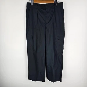 Cotton On Cargo Pants Womens Size 14 Black Cotton Wide Leg Pockets Casual NWT - Picture 1 of 9