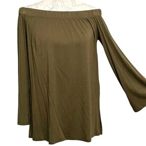 KAREN KANE Off Shoulder Long Sleeve Green Top New Women's S - Picture 1 of 8