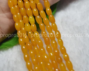 Orange Topaz Loose Beads 5x8mm Oval Rice-shaped Gems Beads for Jewelry Making - Picture 1 of 6