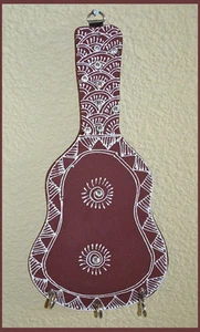 Llavero de madera pintada a mano soporte de pared con tres ganchos de la India - Imagen 1 de 3