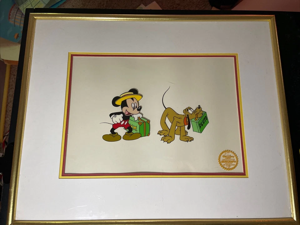 Mickey Mouse Animación Celular Walt Disney Edición Limitada Litografía Arte PLUTO De Colección X1 Foto 1 de 4