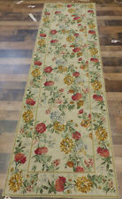 3'x8' French floral Hand-Knotted STUNNING Needlepoint area Rug runner