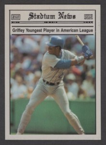 1990 Ken Griffey Jr. Stadium News Unnumbered Unlicensed Oddball Card - Mint