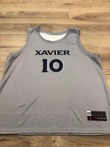 Men's Xavier Basketball Team Jersey Prosphere #10 Johnson Size 2XL Gray/Blue - Picture 1 of 5