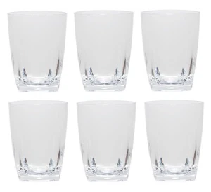 QG 16 oz Clear Acrylic Plastic Wine Glass Cup with Square Base Tumbler Se of 6 - Picture 1 of 2