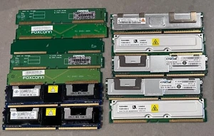 Lot of 12 Desktop Memory Foxconn Nanya Compaq Toshiba Crucial - Picture 1 of 1