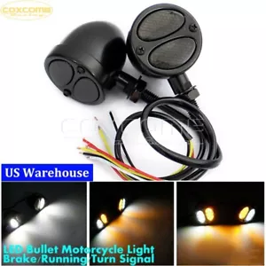 Luz intermitente de freno ámbar LED para motocicleta Bullet para Harley Chopper - Imagen 1 de 9