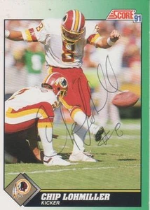 CHIP LOHMILLER FIRMADO 1991 PUNTAJE $288 - WASHINGTON REDSKINS - Imagen 1 de 1