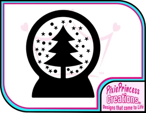 Christmas B Vinyl Sticker Car Wall Poster Window Decorations Decal Snow Globe - Imagen 1 de 11