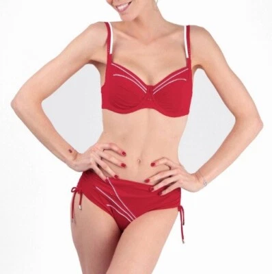 LISE CHARMEL Distinction Nautique Bikini con Cable Rojo Talla US 36G + Slip L Nuevo Foto 1 de 4