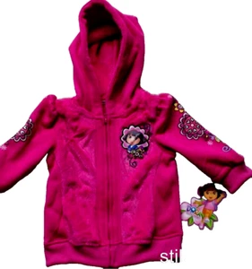 DORA the EXPLORER  Baby Clothing Full-Zip Furry Hooded SWEATSHIRT  [18 mos.] NEW - Picture 1 of 1