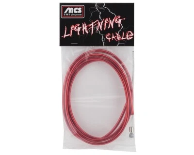 MCS LIGHTNING BRAKE CABLE BMX MTB FIXIE CHROMED RED - Image 1 of 2