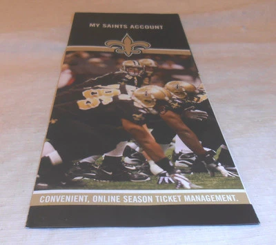 Folleto de boleto de calendario de los santos de Nueva Orleans 2008 raro de colección dibujar brechas Foto 1 de 2