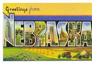 1 STATES3NEB - Grüße aus NEBRASKA, [Nachdruck Vintage Großbrief Name Postc - Bild 1 von 3