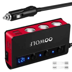 Zigarettenanzünder Verteiler Ladegerät Adapter - QC 3.0 Auto 3 Fach 180W 12V ... - Zdjęcie 1 z 13