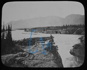 CANADIAN PACIFIC RAILWAY NEARBY RIVER CANADA C1890 Magic Lantern Slide PHOTO - Picture 1 of 5