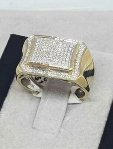 10kt Real Yellow Gold Men's Natural Diamond Ring 0.50 ctw | Size 10 | 5.0 g - Picture 1 of 2
