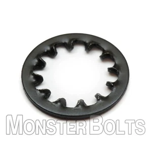 Bulk Qty 10,000 - M2.5 Internal Tooth Lock Washer Steel w/ Black Ox DIN 6797J - Picture 1 of 5