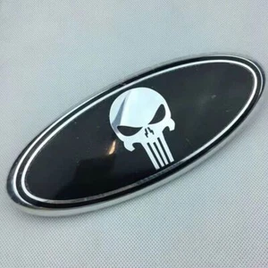 Rejilla delantera y emblema ovalado de maletero trasero Punisher Skull de 7" y 9" pulgadas para F150 F250 - Imagen 1 de 17