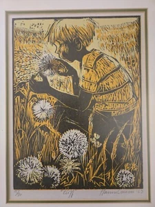 Original Signed And Numbered 15/90 Print “Puff” Hanne Greaver 1933 Woodcut - Picture 1 of 4