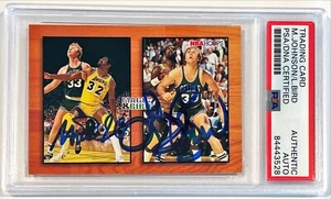 1994 Skybox Hoops NBA Magic Johnson & Larry Bird Signed Auto Card #MB1 PSA/DNA - Picture 1 of 2