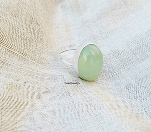 925 Starling Silver Ring Prehnite Ring Handmade Ring Jewelry Gift Gift For Her - Picture 1 of 11