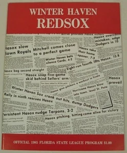WINTER HAVEN BOSTON RED SOX 1985 BASEBALL PROGRAM ROSTER - Picture 1 of 4