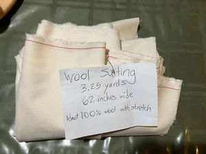 3.25 yds off white wool suiting 62” wide - Picture 1 of 5