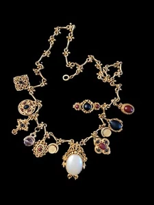 RARE VINTAGE Spectacular 1990's DKNY DONNA KARAN Logo Charm Chain Massive 40 in - Picture 1 of 13