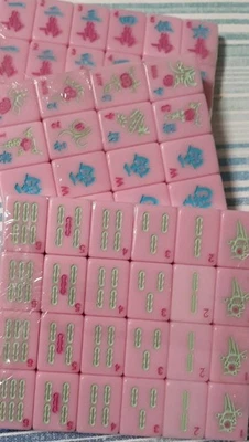 AMERICAN MAHJONG REPLACEMENT TILES. HOBBY LOBBY PINK. PLEASE READ DESCRIPTION - Image 1 of 3