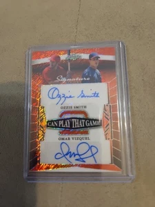 2025 2 CAN PLAY THAT GAME RED SHIMMER OZZIE SMITH OMAR VIZQUEL 1/1 DUAL AUTO SP - Bild 1 von 24