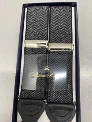 Tirantes Brooks Brothers para hombre con patrón de espiga talla OS negros Foto 1 de 4