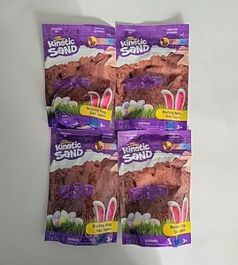 New Lot 4 Spin Master Kinetic Sand Scents Chocolate Bunny 5 oz Bags Brown Easter - Picture 1 of 2