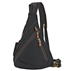 Canvas Sling Bag Convertible Crossbody Bag Chest Bag Shoulder Backpack Casual... - Picture 1 of 6