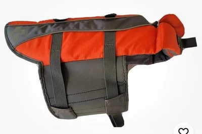 Chaleco salvavidas Top Paw Dog con mango de rescate talla mediana naranja y gris Foto 1 de 4