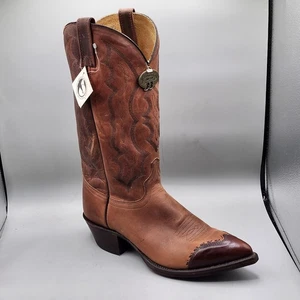 Botas de Vaquero Vintage J Chisholm Para Hombres 6301 Talla 10.5D Marrón Bordado NUEVAS - Imagen 1 de 16