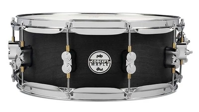PDP Concept Series Black Wax Maple 5.5x14  Snare - Satin Black w/ Chrome - Image 1 of 4