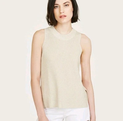 Camiseta sin mangas otoño cachemir 100 % algodón dinero antiguo acanalada capas perfección talla S Foto 1 de 4