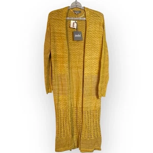 Marled Yellow Duster Open Cardigan Long Lightweight XS Sahara Sun Lagenlook - Picture 1 of 9