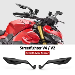 Mirrors Stealth Max Mirror Adjustable Mirrors For Ducati Streetfighter V2 V4 S - Picture 1 of 14