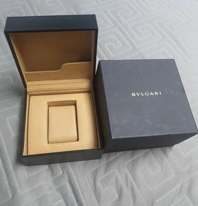 Genuine BVLGARI Watch Box Black Box And Outer Box Original Used Made In Italy - Picture 1 of 17