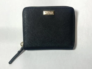 Kate Spade Darci Laurel Way Leather Zip Around Medium Wallet Black Womens - Picture 1 of 7