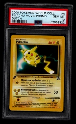 Pikachu 2000 Pokemon World Collection Dutch #4 Pikachu Movie Promo PSA 10 Gem - Image 1 of 2