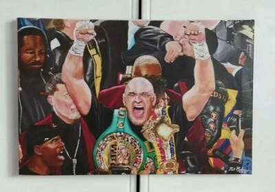 Tyson Fury Deontay Wilder 2 Large Canvas Print boxing Gift Size 60cm x 40cm - Image 1 of 4